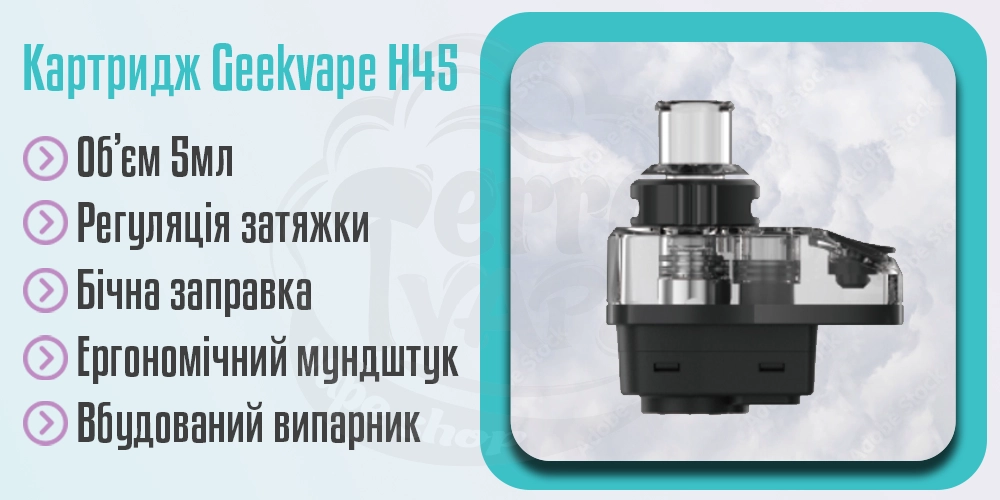 Характеристики картриджу Geekvape H45